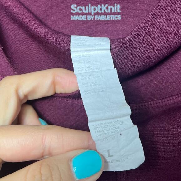 Sculpt Knot Made by Fabletics Maroon Butgundy Size Large Stretchy Leggings - Picture 5 of 7